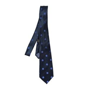 Vintage Gianni Versace Couture Neck Tie Mens Fashion Blue Silk Polka Dot Italy‎